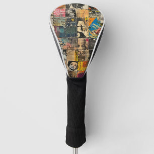 Rustikales Vintages Zeitungs-Patchwork-Collage (7) Golf Headcover