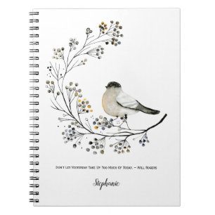 Rustikales Vogel-Beeren-Zweige-Inspirations-Journa Notizblock