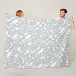 Rustikales Vogelbärenmuster Fleecedecke