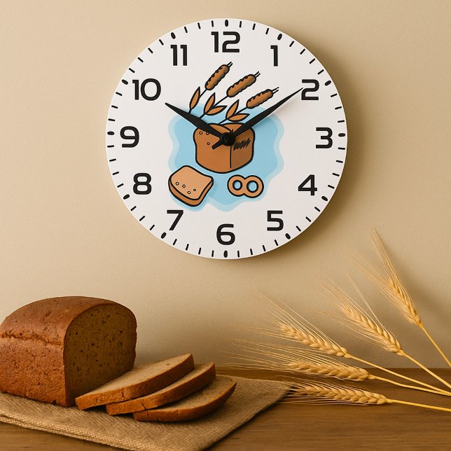 Rustikales Vollkornbrot Farmhouse Food Große Wanduhr (Von Creator hochgeladen)