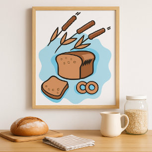 Rustikales Vollkornbrot Farmhouse Food Poster