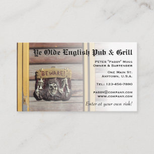 Rustikales Vorsichtszeichen Visitenkarte