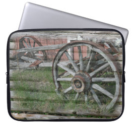 Rustikales Wagenrad - Western-Style - Laptop-Sieb Laptopschutzhülle