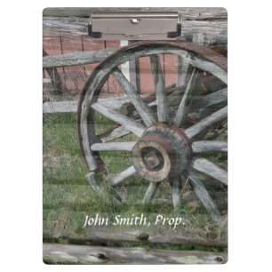 Rustikales Wagenrad-Zwischenablage im Western-Stil Klemmbrett