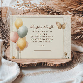 Rustikales Wald Friends Diapper Raffle Begleitkarte