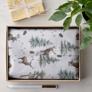Rustikales Wald Reh/Hirsch Weihnachten Seidenpapier