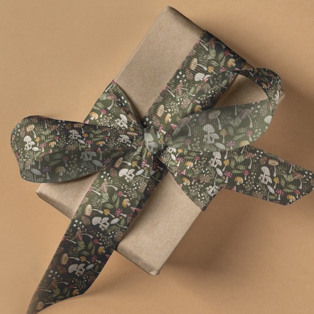 Rustikales Wald Wasserfarbenwald Mushroom Forest Ripsband (Rustic Woodland Watercolor Woodsy Mushroom Forest Grosgrain Ribbon)