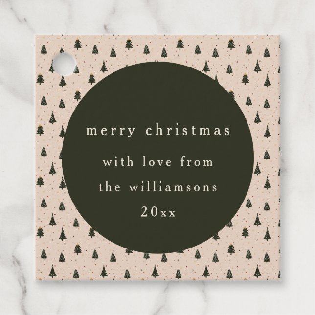 Rustikales Waldbaumgeschenk Geschenkanhänger (Vorderseite)