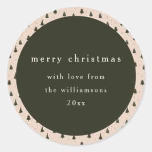 Rustikales Waldbaumgeschenk Runder Aufkleber