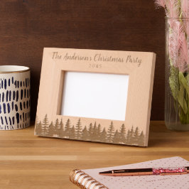 Rustikales, waldbedecktes Weihnachtsfest-Party Kee Geätzte Rahmen