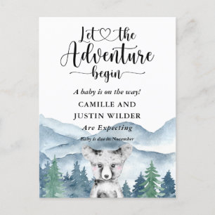 Rustikales Walderlebnis Gebirge Schwangerschaft Ankündigungspostkarte