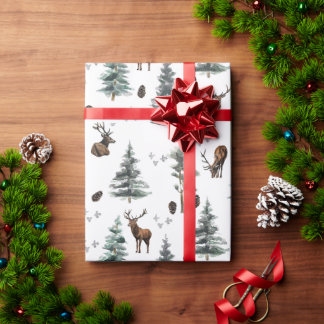 Rustikales Waldhirsch-Weihnachten Geschenkpapier
