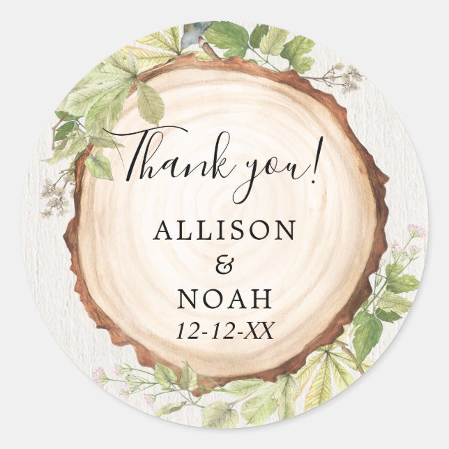 Rustikales Waldholz im Freien bevorzugt Runder Aufkleber (Vorderseite)