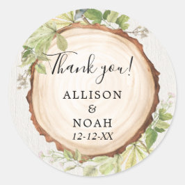 Rustikales Waldholz im Freien bevorzugt Runder Aufkleber