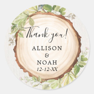 Rustikales Waldholz im Freien bevorzugt Runder Aufkleber