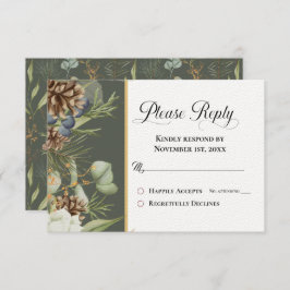 Rustikales Waldland Pinecones auf Grün Bitte beant