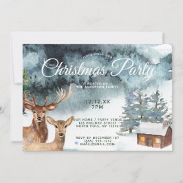 Rustikales Waldwaldtier-WeihnachtsParty Einladung