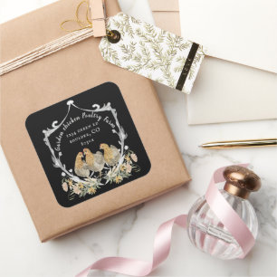 Rustikales Wappen Quadratischer Aufkleber