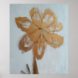 Rustikales Wasser Gold Daisy Poster