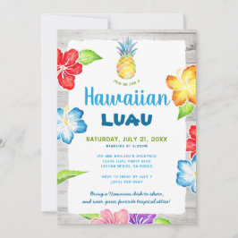 Rustikales Wasser tropisches Hawaiian Luau Einladung