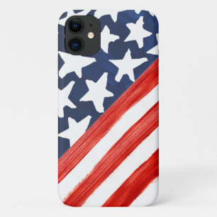 Rustikales Wasserfarben-Amerikanische-Flagge-Unabh Case-Mate iPhone Hülle