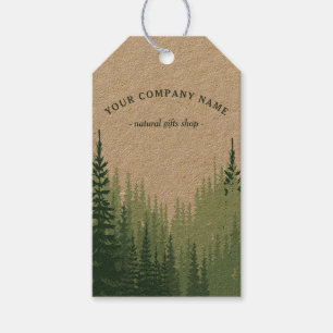 Rustikales Wasserfarben-Kieferwald-Logo benutzerde Geschenkanhänger