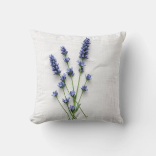Rustikales Wasserfarben-Lavendel-Wurfkissen Kissen