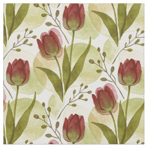 Rustikales Wasserfarben-Tulpen-Blumenmuster MH26 Stoff