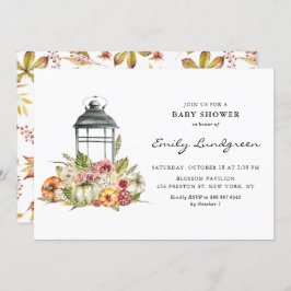 Rustikales Wasserfarbenfall ernten Lantern Babydus Einladung
