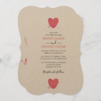 Rustikales Wasserfarbenherz Einladungen für Hochze