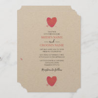 Rustikales Wasserfarbenherz Einladungen für Hochze