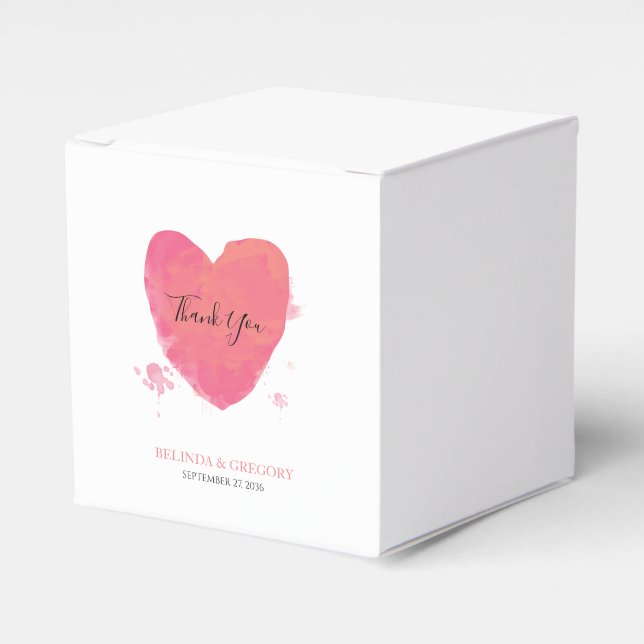 Rustikales Wasserfarbenherz Geschenkschachtel (Vorderseite)