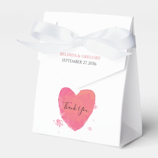 Rustikales Wasserfarbenherz Geschenkschachtel (Vorderseite)