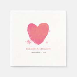 Rustikales Wasserfarbenherz Serviette