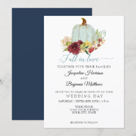 Rustikales Wasserfarbenkürbis Einladung