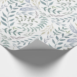 Rustikales Watercolor-Blätter und Laub Geschenkpapier