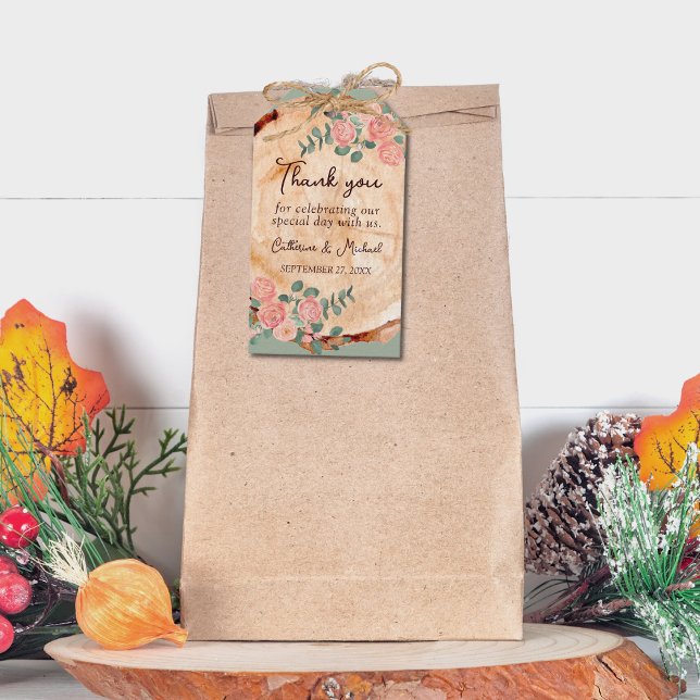 Rustikales Watercolor Wood Slice Geschenkanhänger (Von Creator hochgeladen)