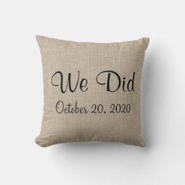 Rustikales "We did" Mit Monogramm Kissen