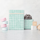 Rustikales Weave Muster Modernes Aqua Blue Geschenkpapier<br><div class="desc">Dieses moderne Verpackungspapier-Design zeichnet sich durch ein handgezeichnet Crosshatch-Muster in Weiß auf einem lustigen aqua-blauen Hintergrund aus...  Eine wunderbare Wahl für viele Anlässe!</div>