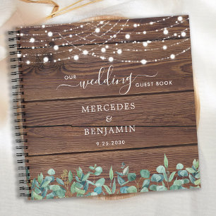 Rustikales Wedding Guest Book Eukalyptus String Li Notizbuch