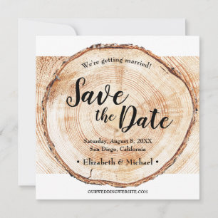 Rustikales Wedding Wood Grain Save the Date Foto