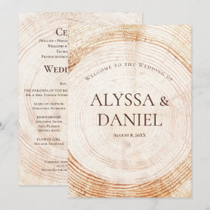Rustikales Wedding.wood Tree Barke Custom Program Programm