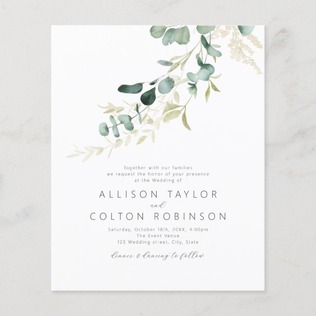 Rustikales Weidenbudget in einer Hochzeit (Vorderseite)