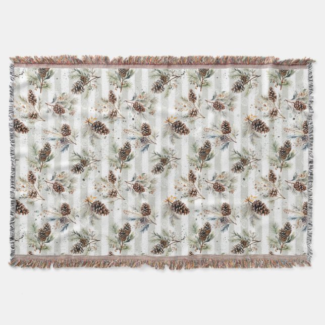 Rustikales Weihnachten Boho-Muster  Decke (Vorderseite)