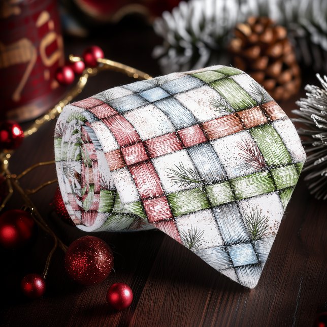 Rustikales Weihnachten Gingham Necktie Krawatte (Von Creator hochgeladen)