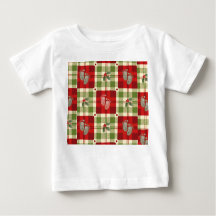 Rustikales Weihnachten Karierter Baby-T - Shirt - 