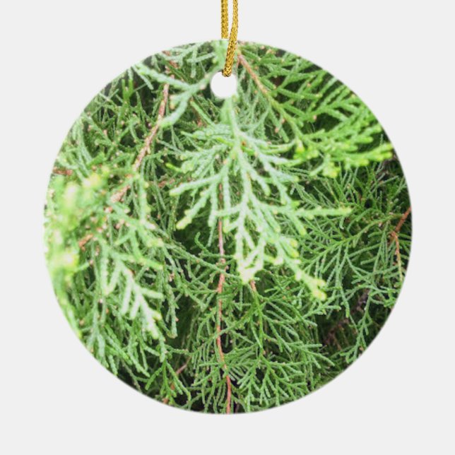 Rustikales Weihnachten Keramik Ornament (Vorne)