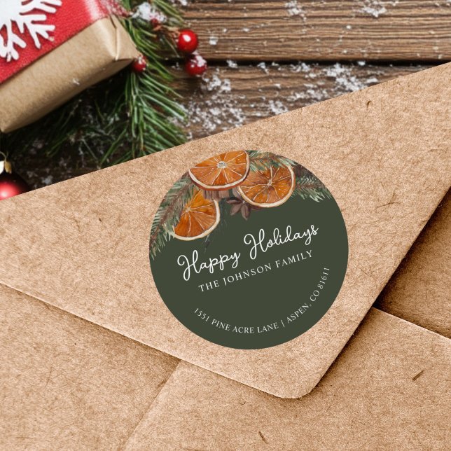 Rustikales Weihnachten Runder Aufkleber (Von Creator hochgeladen)