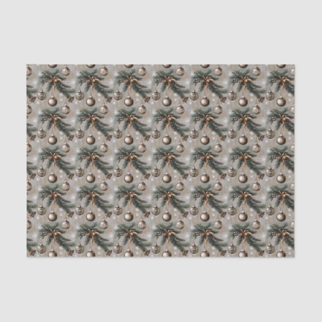 Rustikales Weihnachten Seidenpapier (Vorderseite)