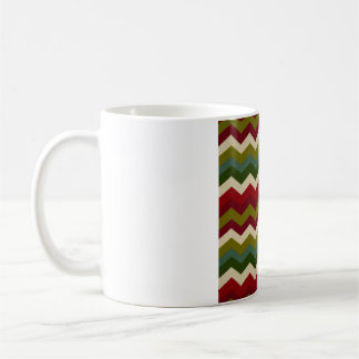 Rustikales Weihnachts-Chevron – Rot Grün & Creme Z Kaffeetasse